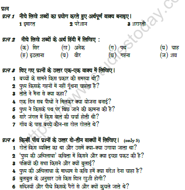 CBSE Class 7 Hindi Question Paper Set 3 Solved